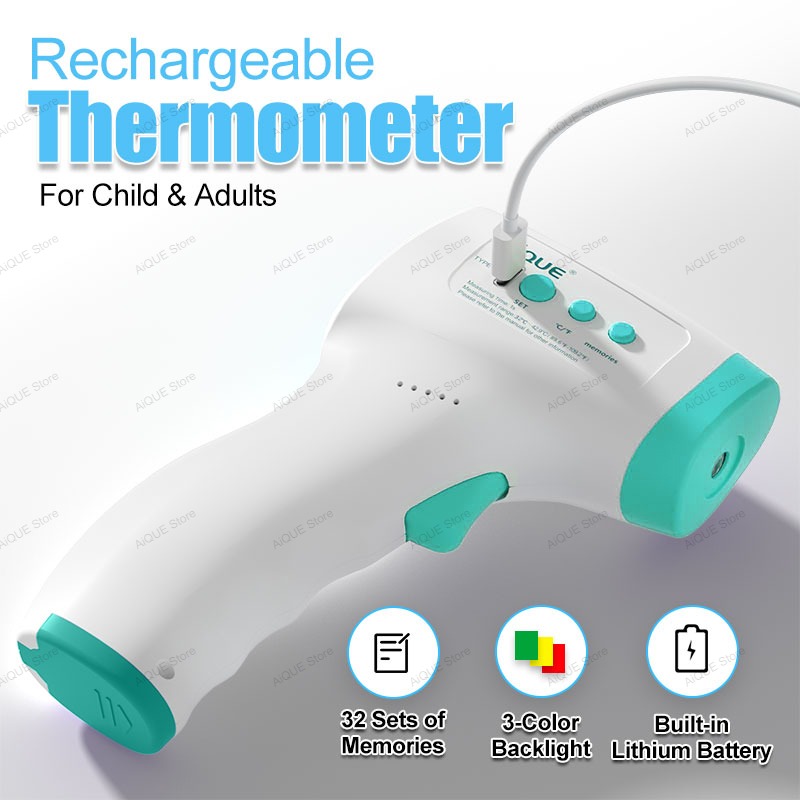 Digital Thermometer Infrared - AiQUE Rechargeable Numérique ℃ ℉ Thermomètre
