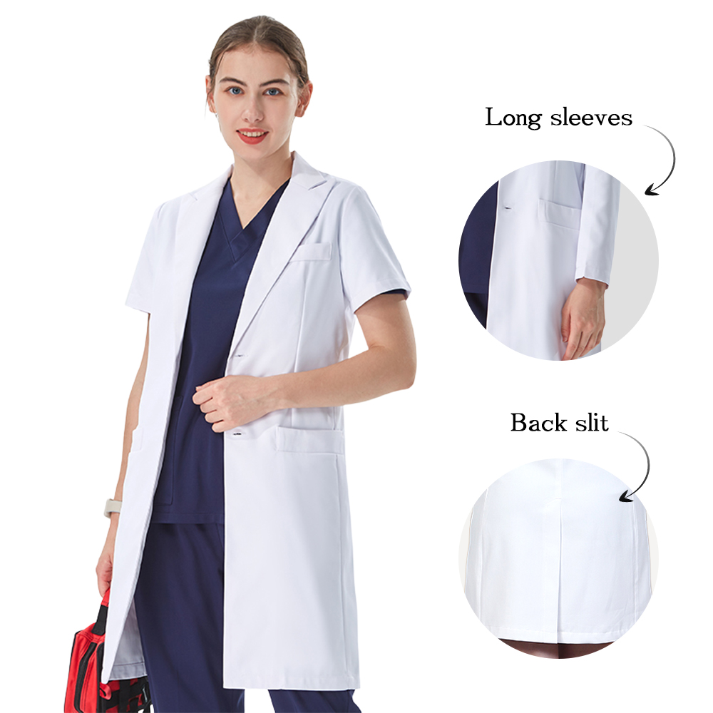 Medical Lab Work - Blouse médicale blanche élégante à col