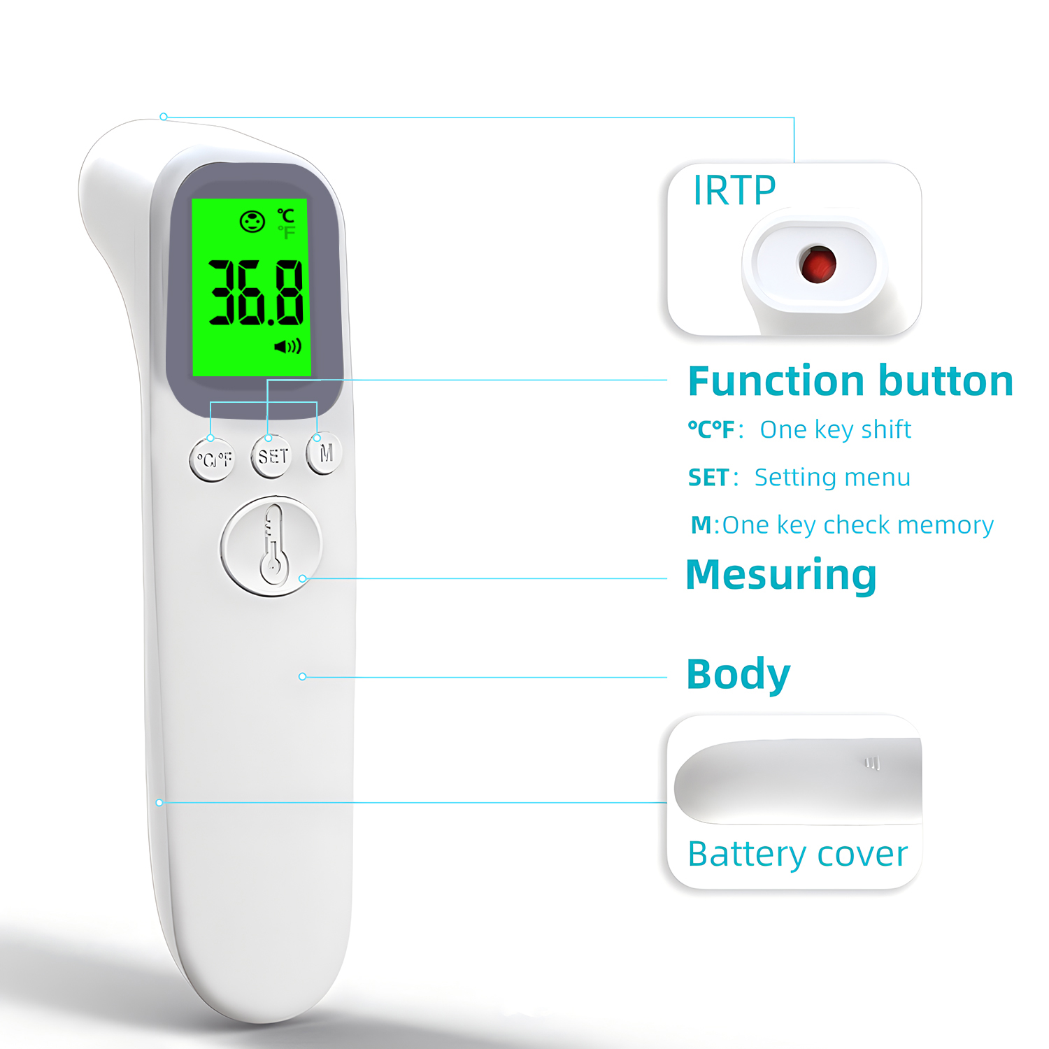 Thermomètre numérique infrarou - Digital Thermometer Infrared avis et prix
